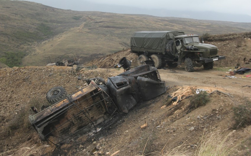 MoD: Enemy equipment moving from Khojaly to Khankendi destroyed