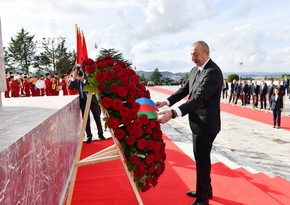 Ilham Aliyev visits Mother Albania monument in Tirana