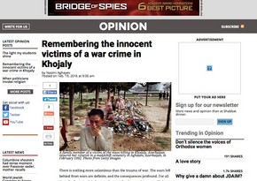 ​US media publishes article on Khojaly genocide