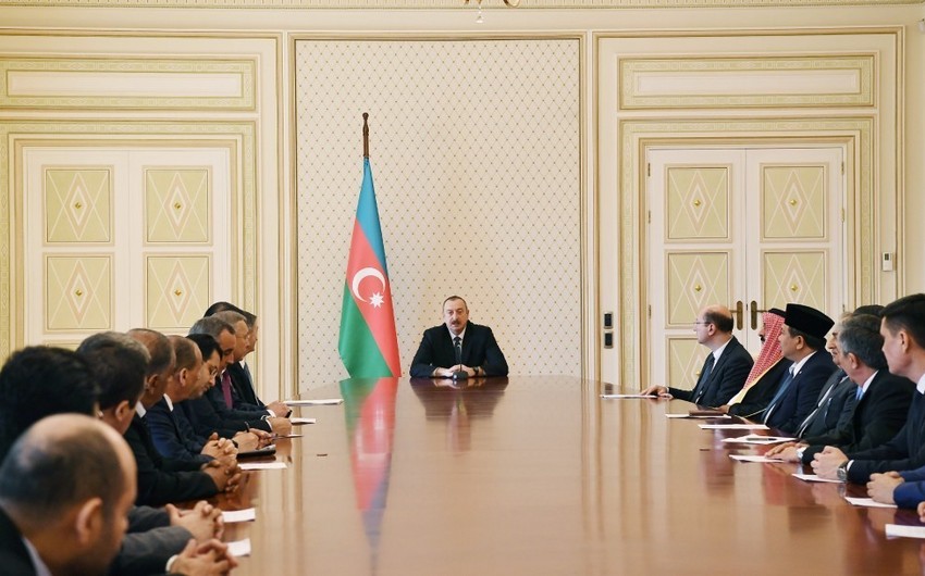 Президент Ильхам Алиев принял послов и руководителей диппредставительств мусульманских стран в Азербайджане