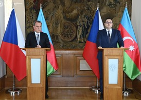 Azerbaijani, Czech FMs make speech at joint press conference