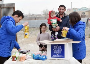 Heydər Əliyev Fondu ünvanlı sosial yardım alan ailələrə Novruz sovqatları paylayıb