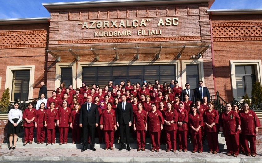 Prezident “Azərxalça”nın Kürdəmir filialının açılışında iştirak edib - YENİLƏNİB - FOTO