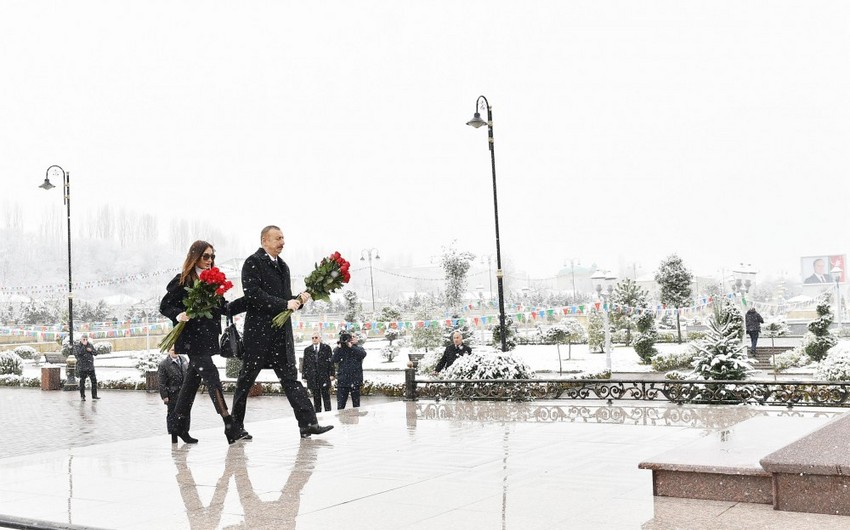 Начался визит президента Ильхама Алиева в Губинский район