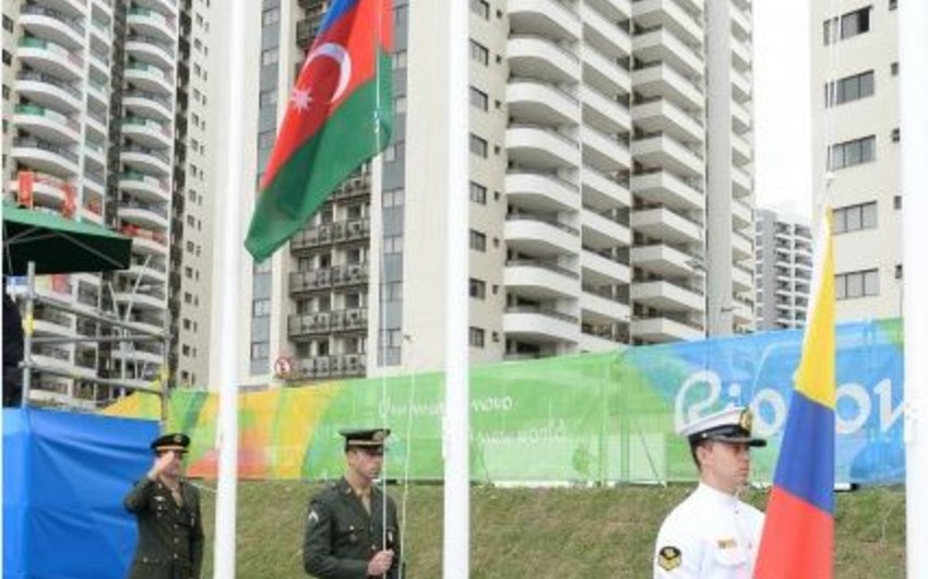 ​Флаг Азербайджана поднят в Олимпийской деревне в Рио-де-Жанейро