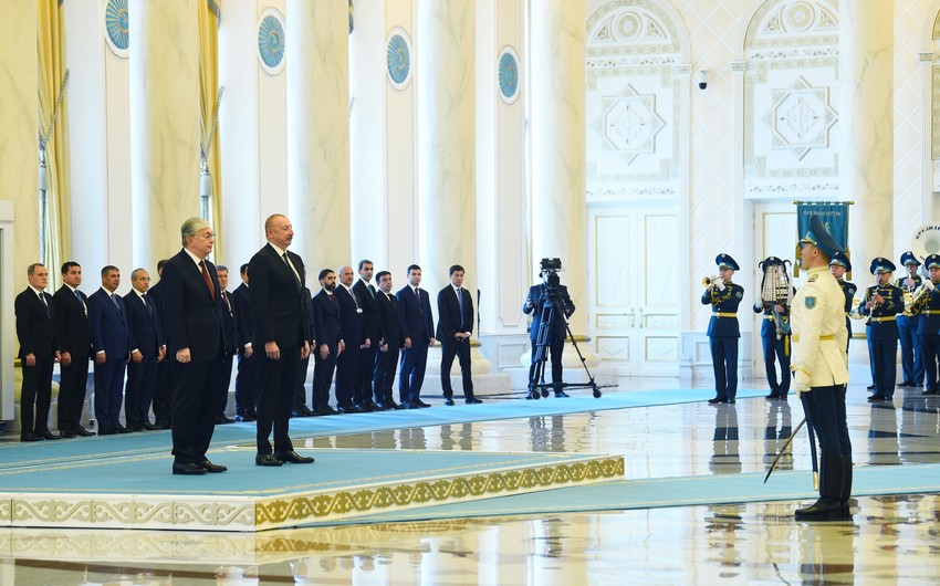 В Астане состоялась церемония официальной встречи президента Ильхама Алиева
