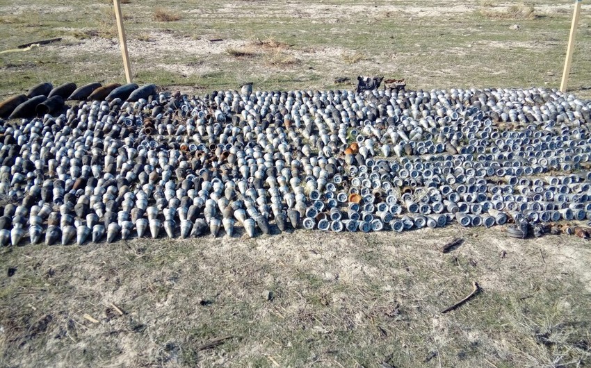 В Хызы обнаружено еще 243 единиц невзорвавшихся боеприпасов