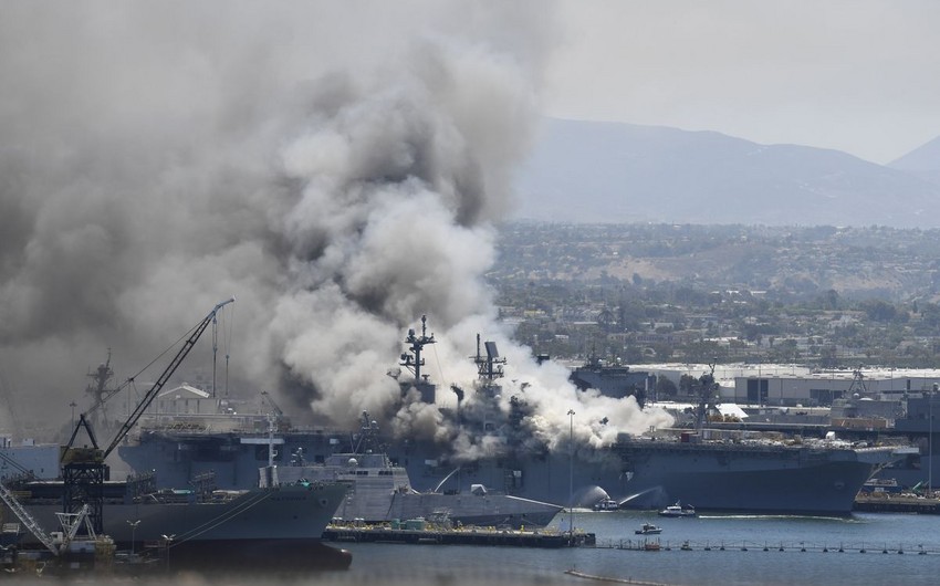 На корабле ВМС США произошел пожар