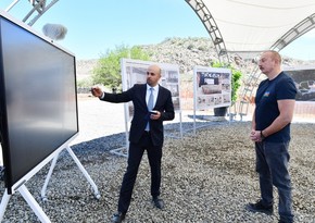 President Ilham Aliyev views construction progress of Zangilan Convention Center