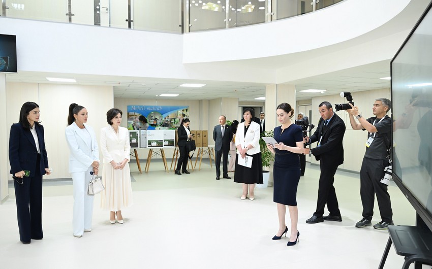 First ladies of Azerbaijan, Uzbekistan visit Mekhrli school in Tashkent