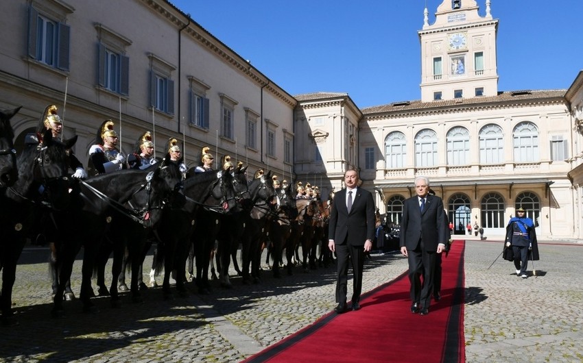 В Риме состоялась церемония официальных проводов президента Ильхама Алиева