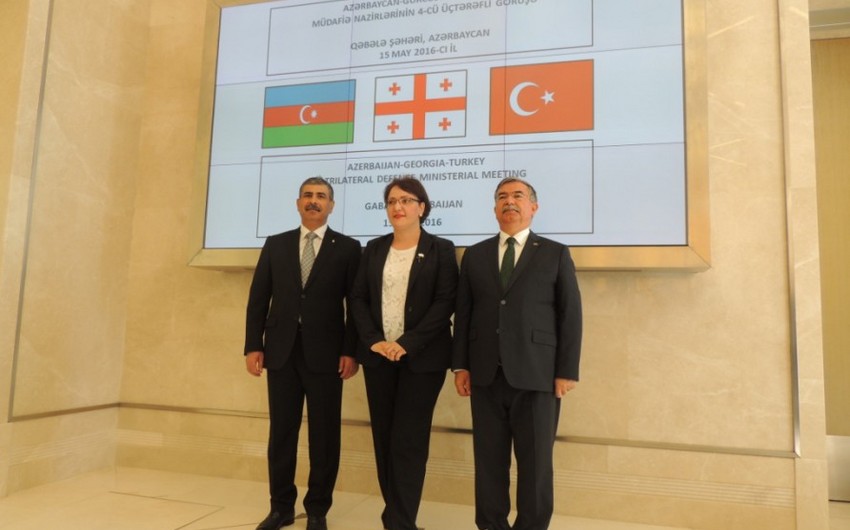 В Габале началась встреча министров обороны Азербайджана, Турции и Грузии - ФОТО