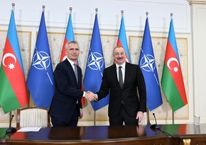President Ilham Aliyev and NATO Secretary General Jens Stoltenberg make press statements 