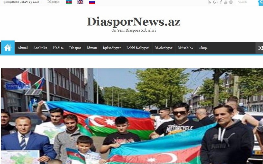 News portal on Azerbaijani Diaspora in 3 languages created