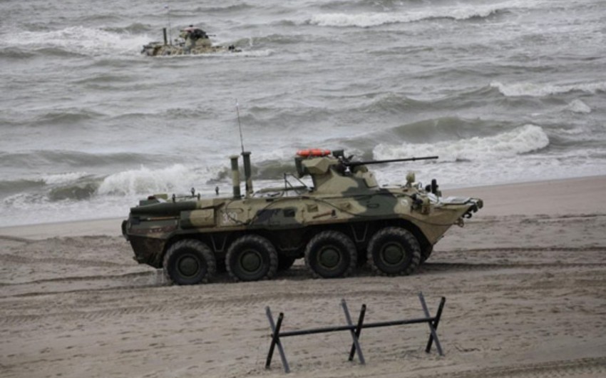 ​Морская пехота Каспийской флотилии России проводит учения