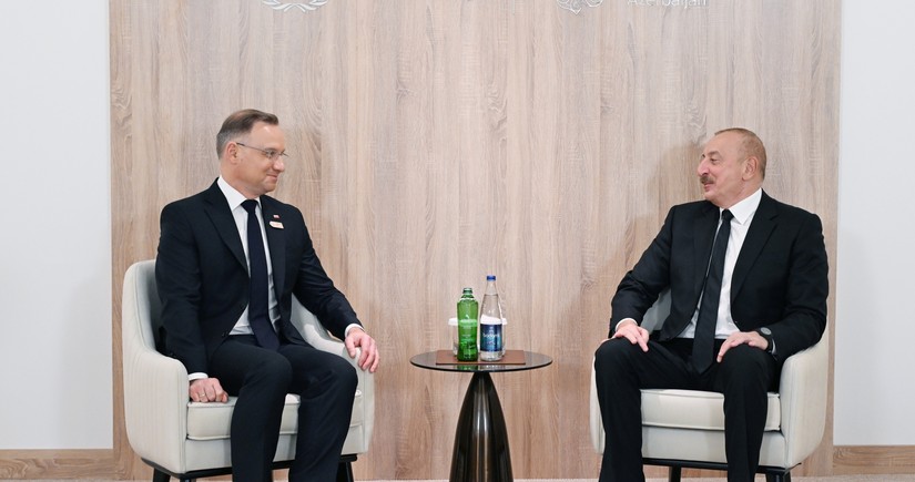 President Ilham Aliyev meets with President of Poland