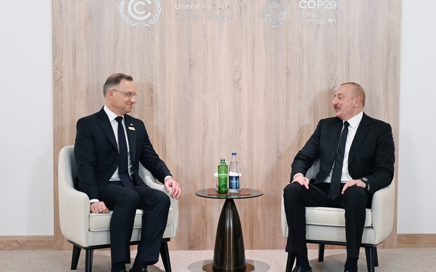 President Ilham Aliyev meets with President of Poland