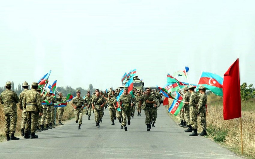 Forced foot march competitions are conducted in Azerbaijan Army