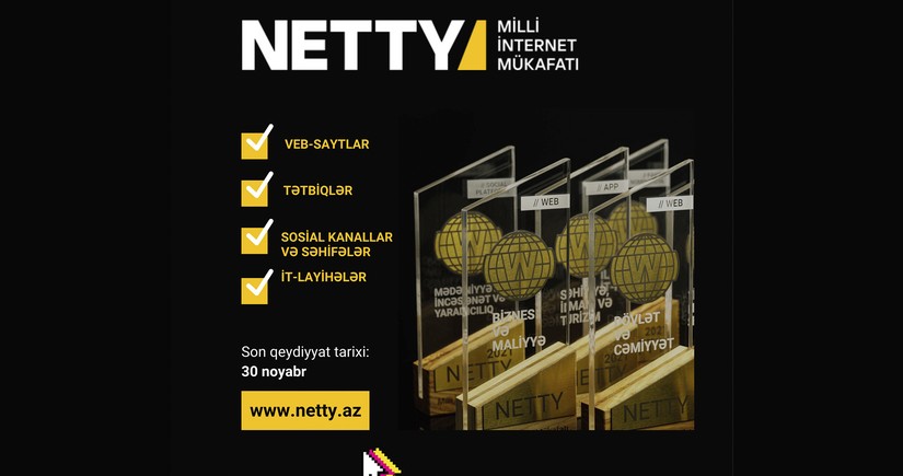 NETTY 2024 Azərbaycan Milli  İnternet Mükafatı - qeydiyyat davam edir