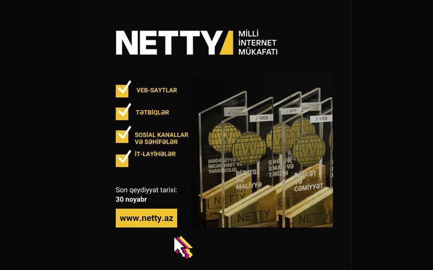 NETTY 2024 Azərbaycan Milli  İnternet Mükafatı - qeydiyyat davam edir