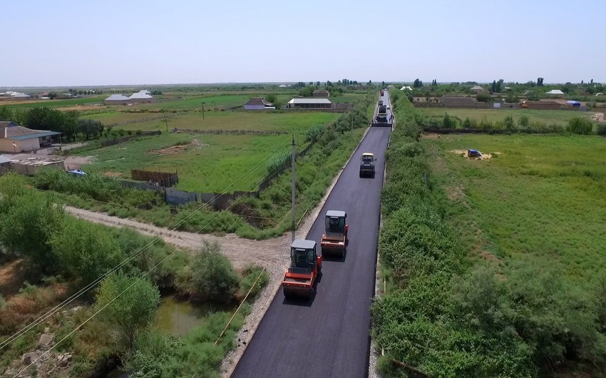Kürdəmirdə 85,2 kilometrlik 3 yol infrastrukturu layihəsi icra olunub - FOTO