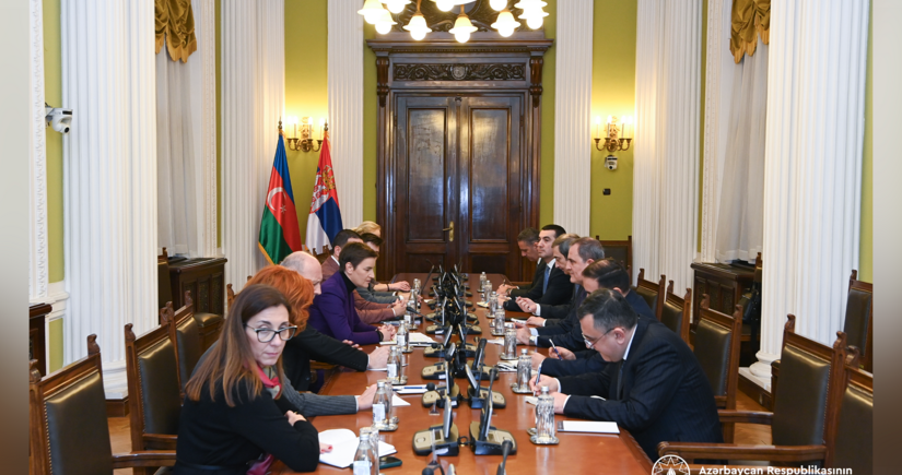 Jeyhun Bayramov meets with Speaker of Serbian Parliament