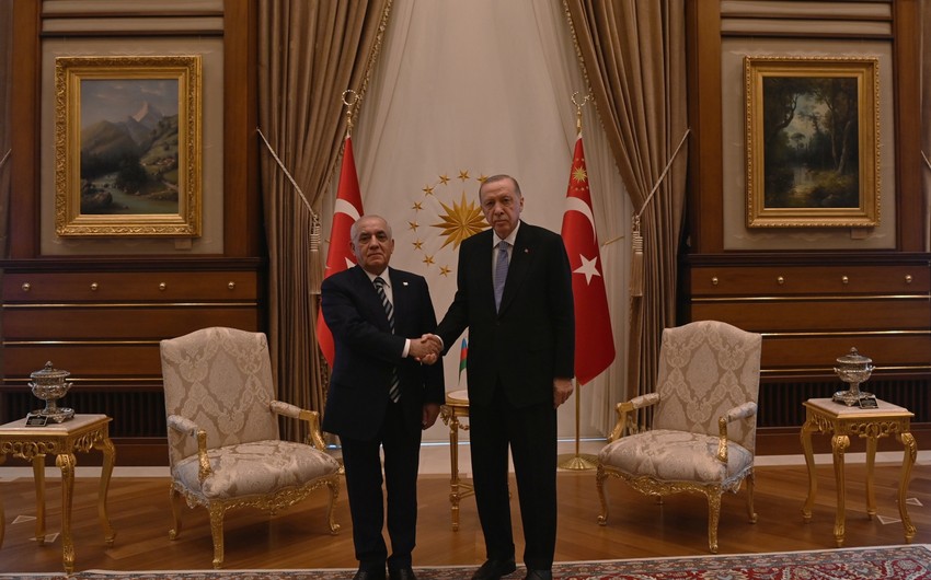 Azerbaijani PM Ali Asadov meets with Turkish President Recep Tayyip Erdogan