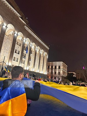 Tbilisidə Ukraynaya dəstək aksiyası keçirilib