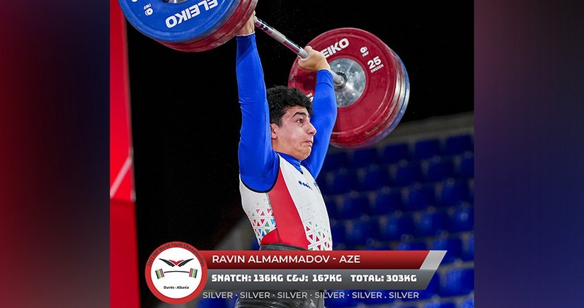 Azərbaycan ağırlıqqaldıranı dünya birinciliyində 3 medal qazanıb, 2 rekordu yeniləyib