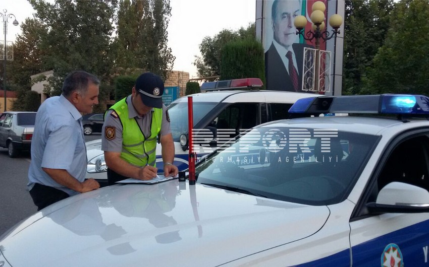 Kürdəmirdə polis reydi: 100-ə yaxın avtomobil saxlanılıb - FOTO