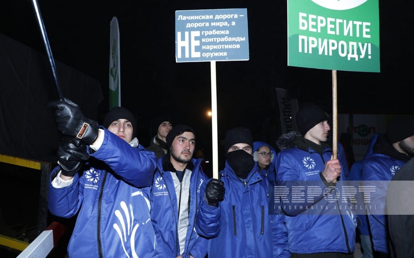 Участники акции протеста на дороге Ханкенди-Лачын призвали беречь природу