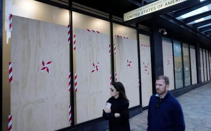 US consulate in Sydney vandalised overnight in suspected politically motivated act