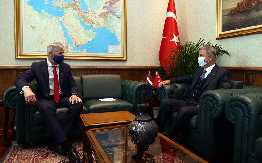 Turkish, Latvian Defense Ministers discuss security of Azerbaijan