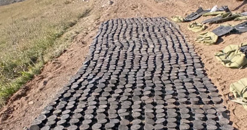 На Сарыбаба обнаружено установленное незаконными армянскими формированиями минное поле