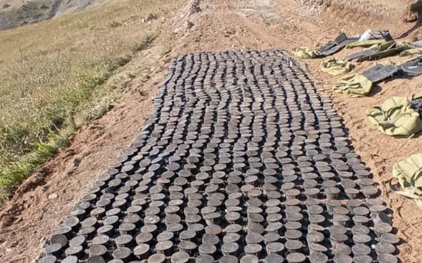 Sarıbaba yüksəkliyində qanunsuz erməni silahlı dəstələrinin basdırdığı 1000-ə yaxın mina aşkarlanıb