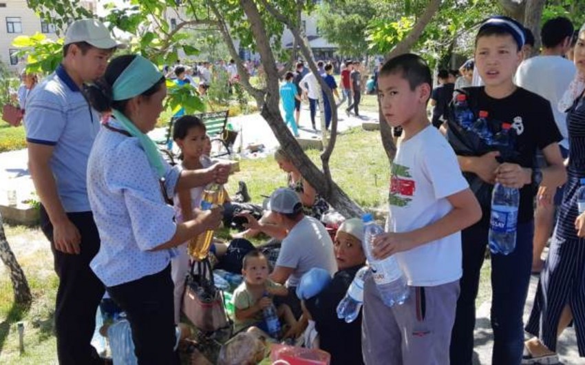 Evacuated residents of Arys stage a rally in Shymkent
