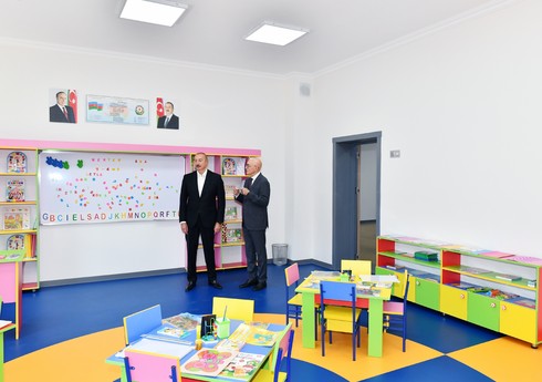 Президент Ильхам Алиев принял участие в открытии нового здания полной средней школы-лицея имени Мухаммеда Физули в Шамкире