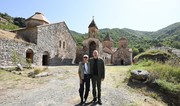 President Ilham Aliyev and First Lady Mehriban Aliyeva visit Khudavang monastery complex in Kalbajar