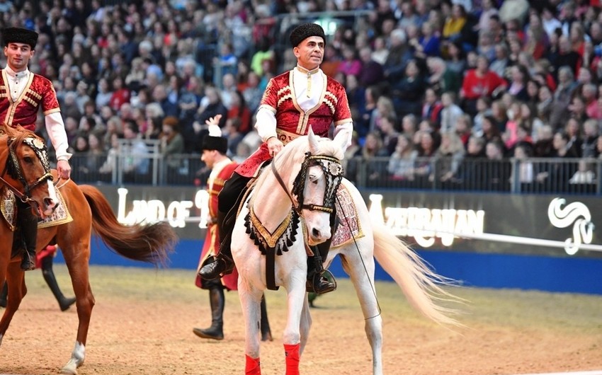 Qarabağ atları “Olimpiya London Beynəlxalq Atçılıq Şousu”nda uğurla çıxış ediblər - VİDEO