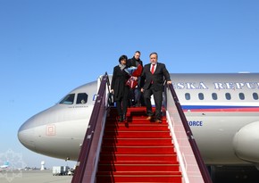 Marketa Pekarova Adamova arrives in Azerbaijan