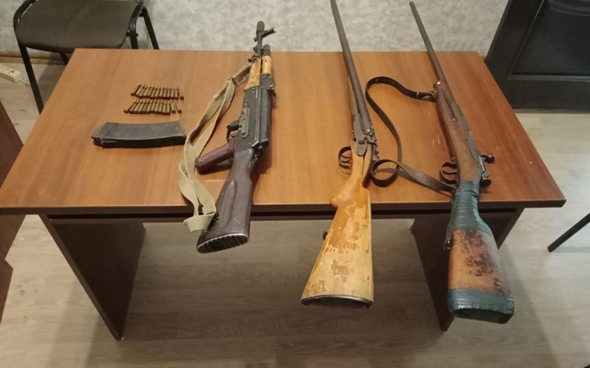 Azerbaijani police officers find weapons, ammunition in liberated Khankandi