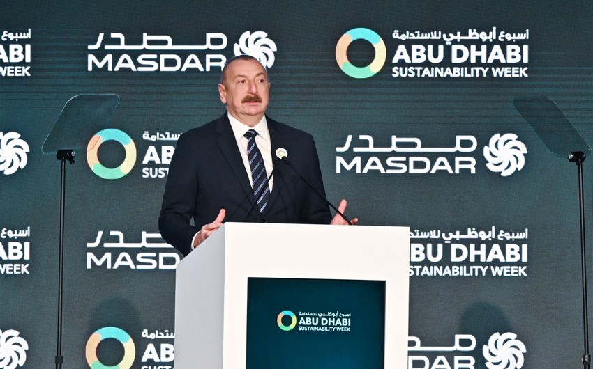 President: Our cooperation with MASDAR will transform Azerbaijan into a very important source of green energy exports