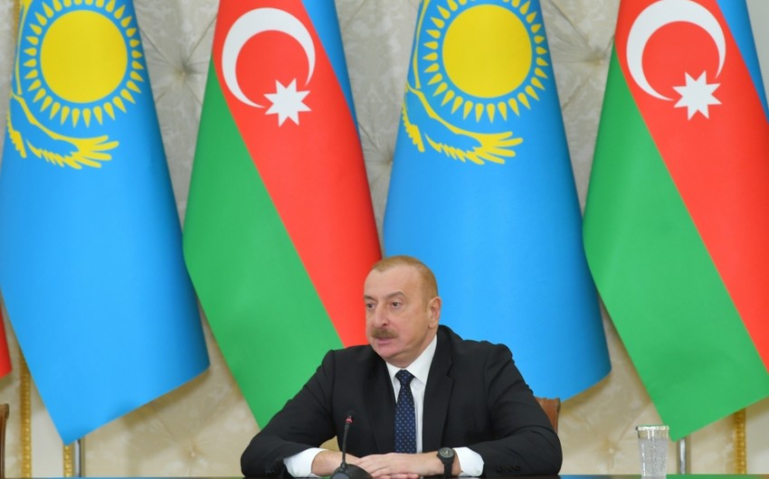 Azerbaijani president: Trans-Caspian transport route now unlocking its full potential 