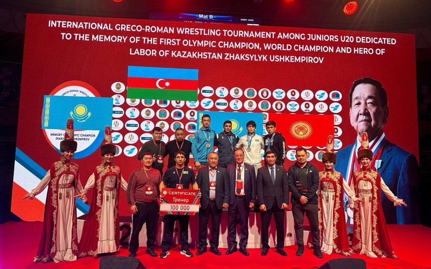 Azərbaycan güləşçiləri Qazaxıstanda keçirilən turnirdə 10 medal qazanıblar