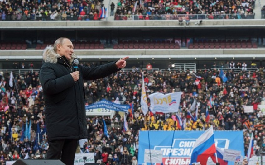 Rusiya DİN: Moskvada Vladimir Putinə dəstək mitinqinə 130 min nəfər gəlib