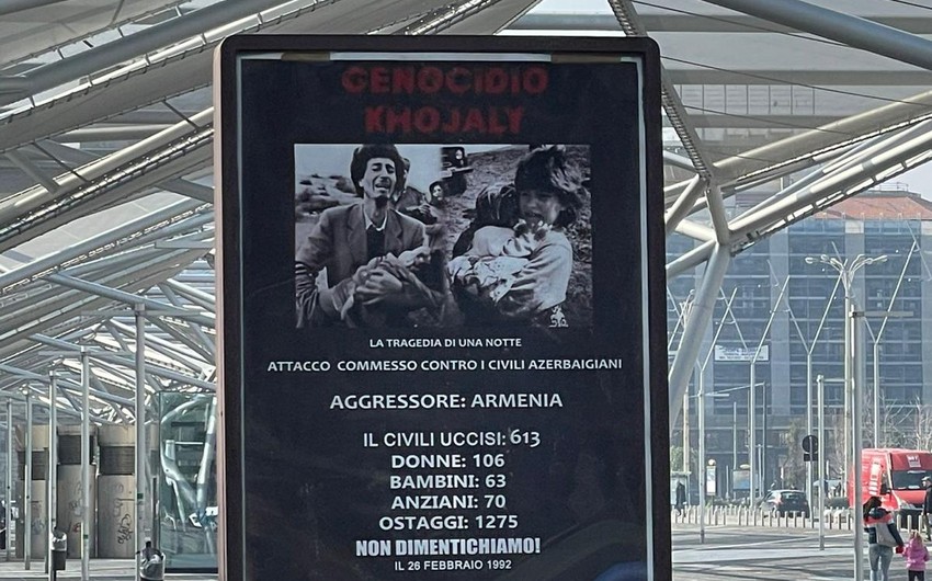 Banners about Khojaly genocide installed in Naples, Florence