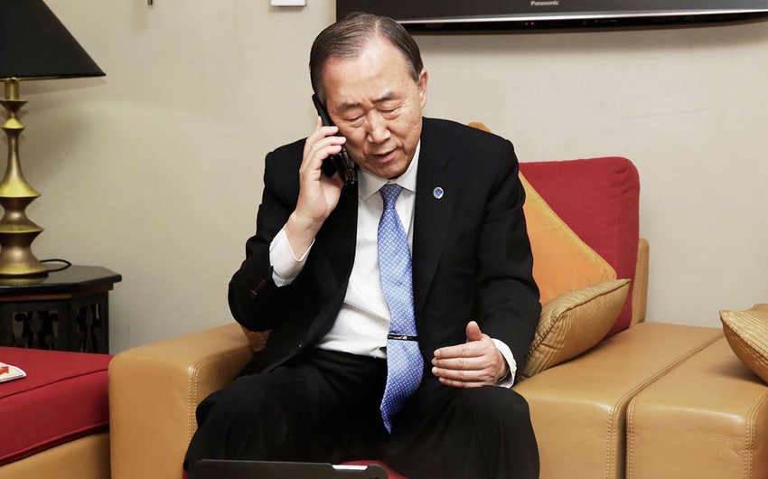 Ban Ki-moon had telephone conversation with Ukrainian President