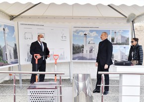 Президент Азербайджана заложил фундамент новой мечети в поселке Суговушан 
