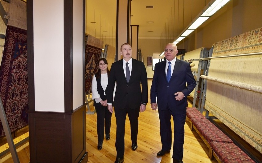President Ilham Aliyev visits Aghstafa branch of “Azerkhalcha” OJSC