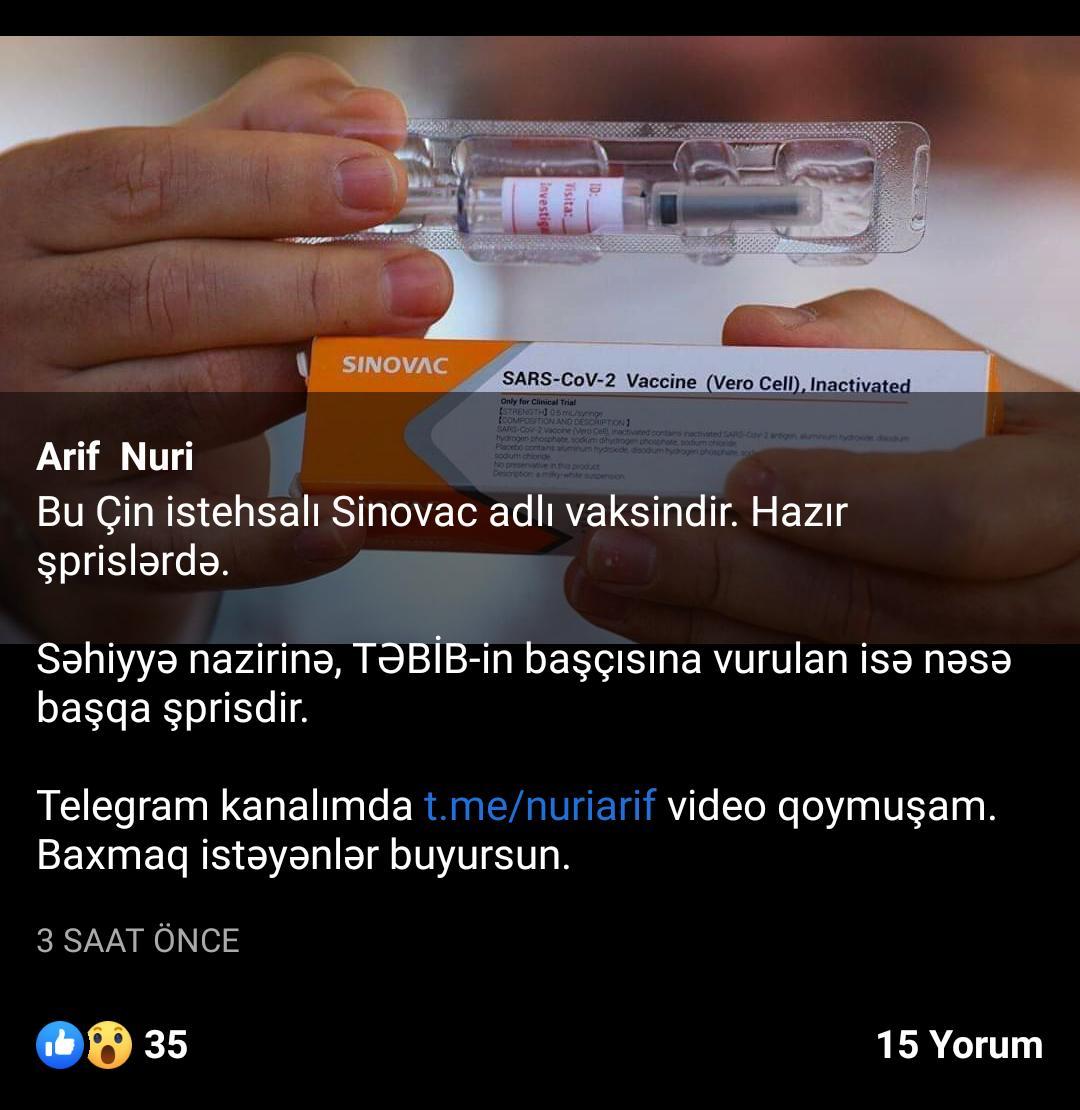 TƏBİB Oqtay Şirəliyev və Ramin Bayramlıya vaksin vurulmaması iddialarına münasibət bildirib